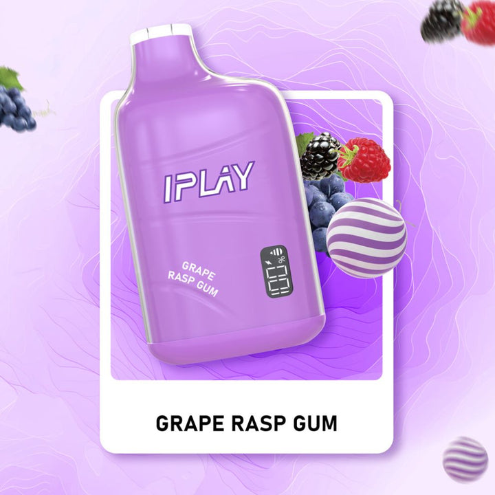 I PLAY i-PLAY IPLAY VIBAR GRAPE RASP GUM VENTA MENUDEO Y MAYOREO